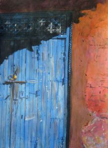 Voir le détail de cette oeuvre: Porte bleue à Marrakech